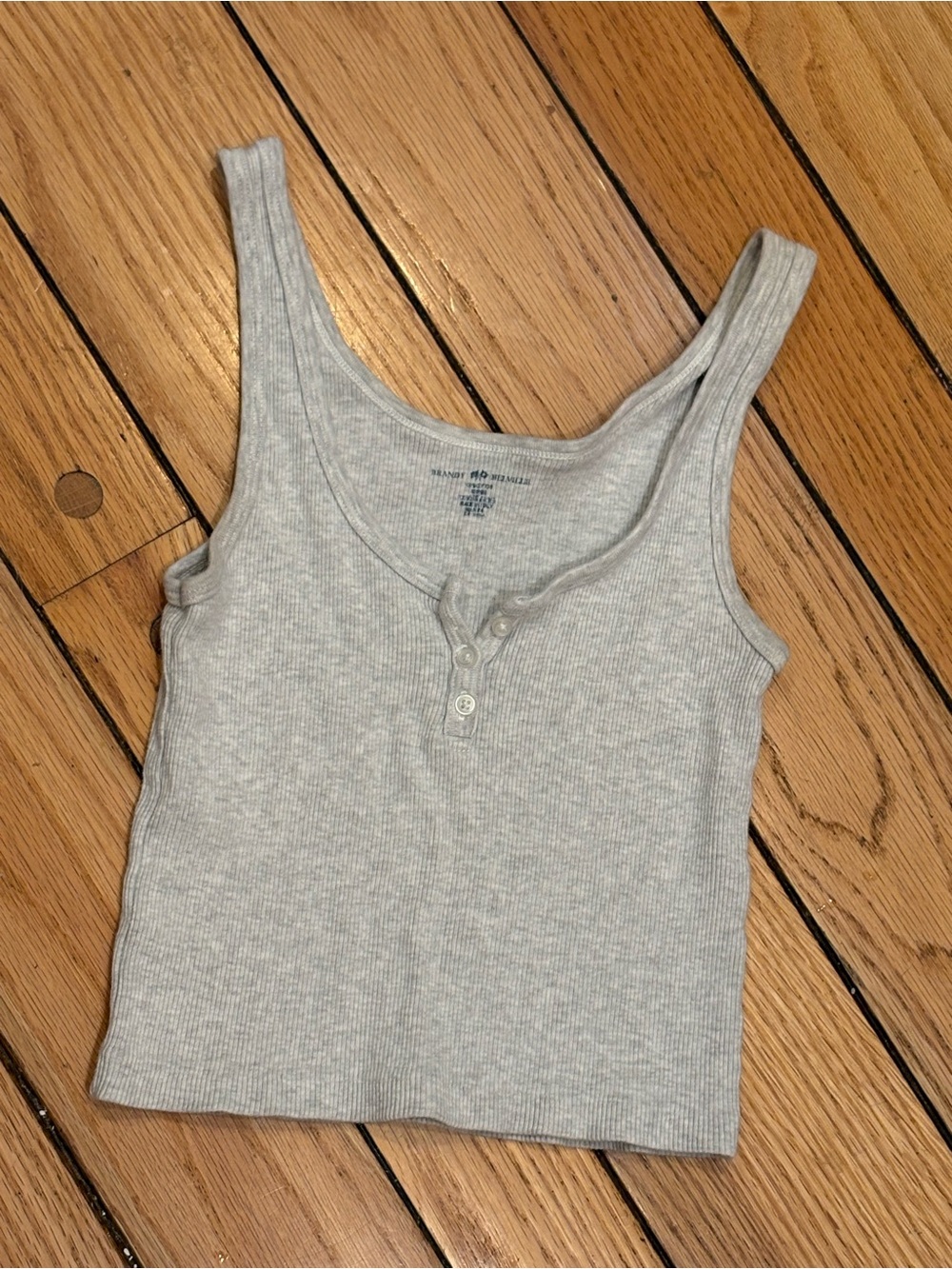 Brandy Melville Everyday Ribbed Cropped Tank Top in Light Gray one size